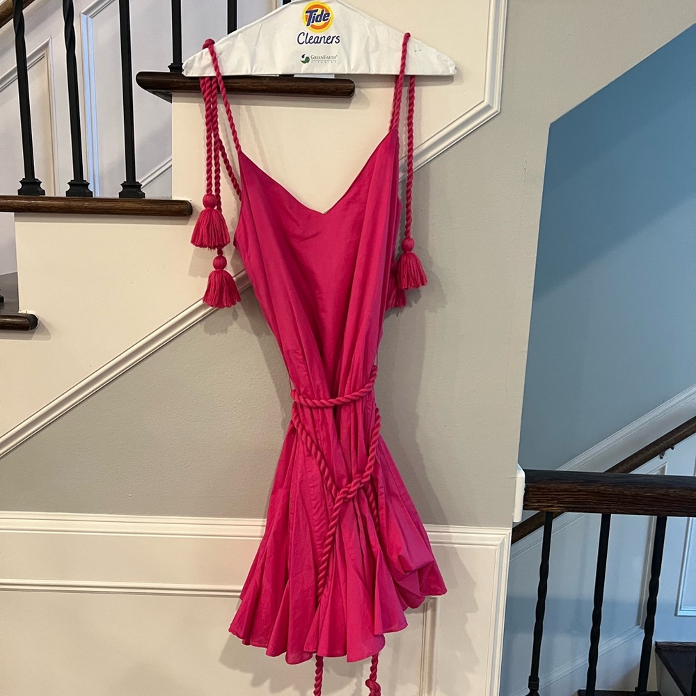 Chic Pink Dress with Tassel Details